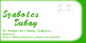 szabolcs dubay business card
